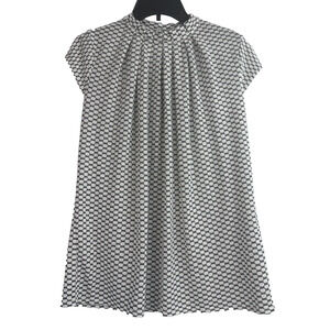 Elle Shirt Womens Small Black/White Short Sleeve Dress Top Office/School Stretch